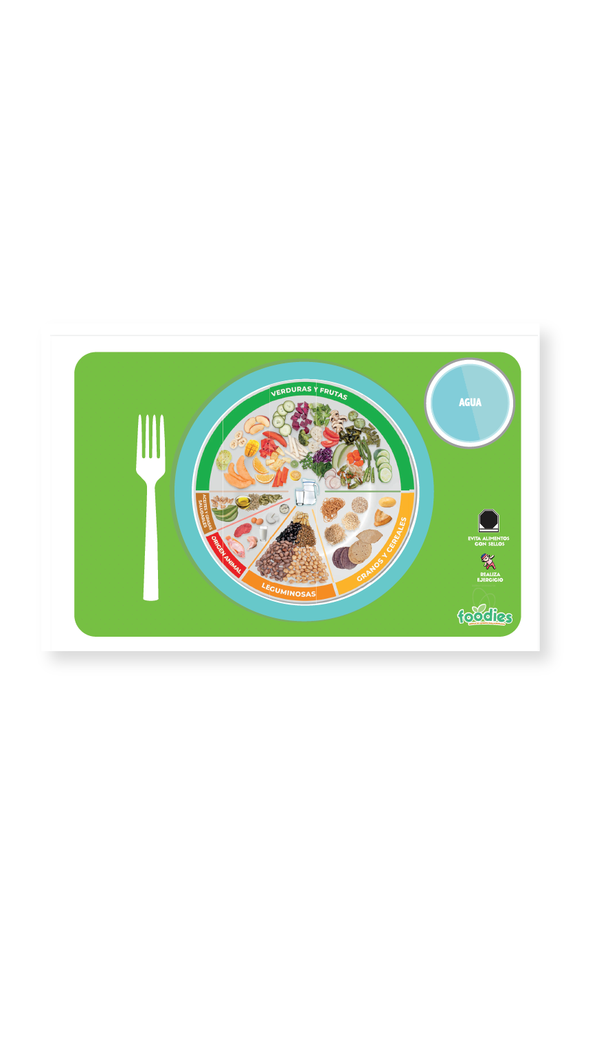 Manteleta Impresa Plato del bien comer original