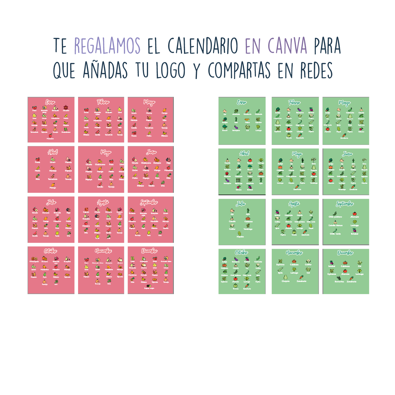 🔥 Calendario de frutas y verduras 🔥