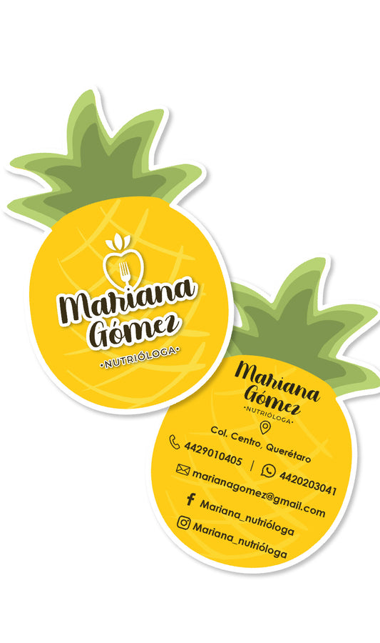 Tarjetas de Presentación Forma Piña