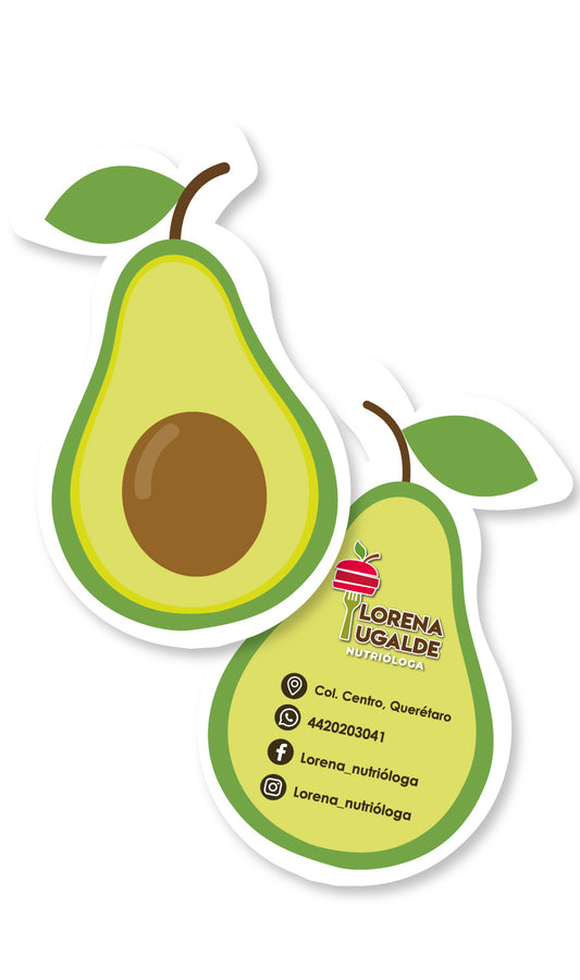 Tarjetas de Presentación Forma Aguacate