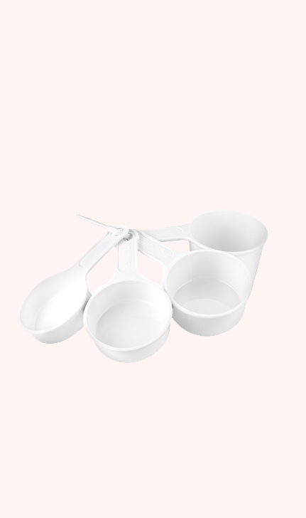 Tazas medidoras blancas
